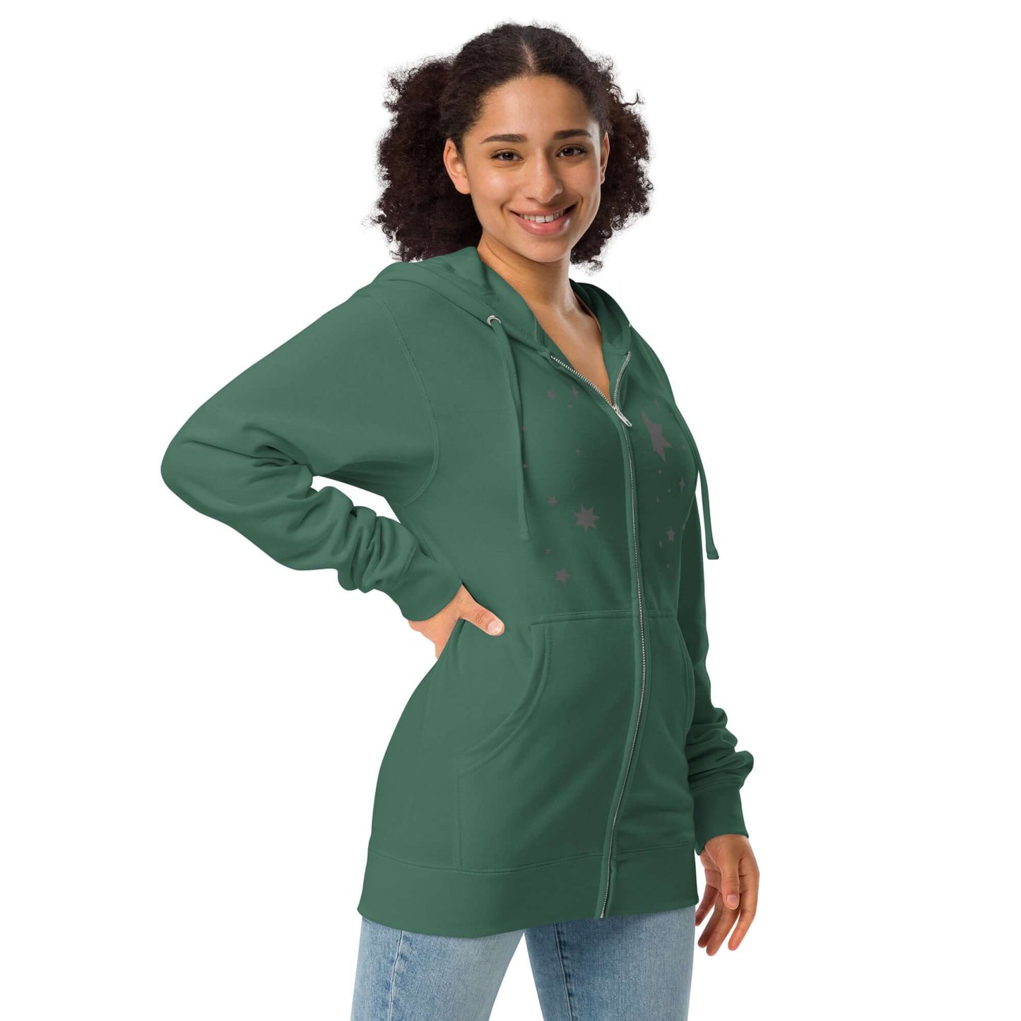 Unisex fleece zip up hoodie