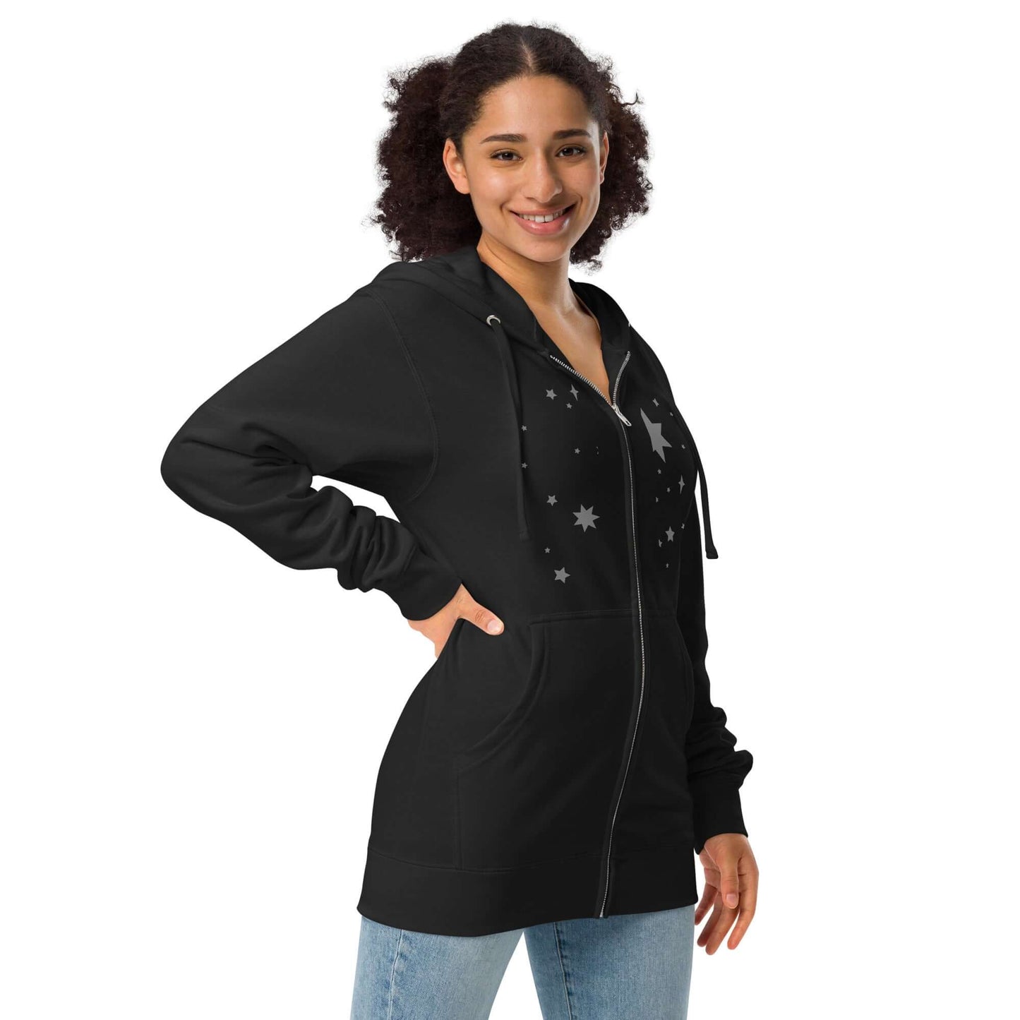 Unisex fleece zip up hoodie