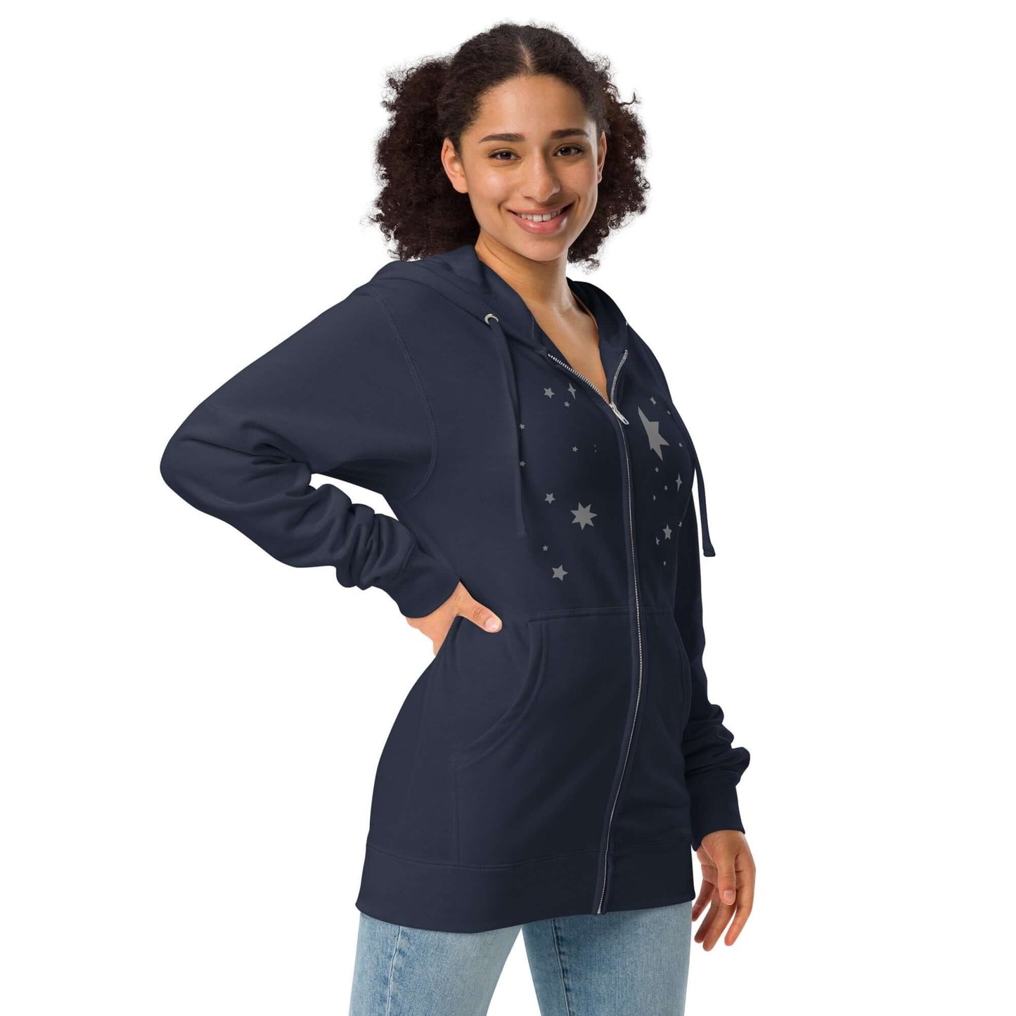 Unisex fleece zip up hoodie